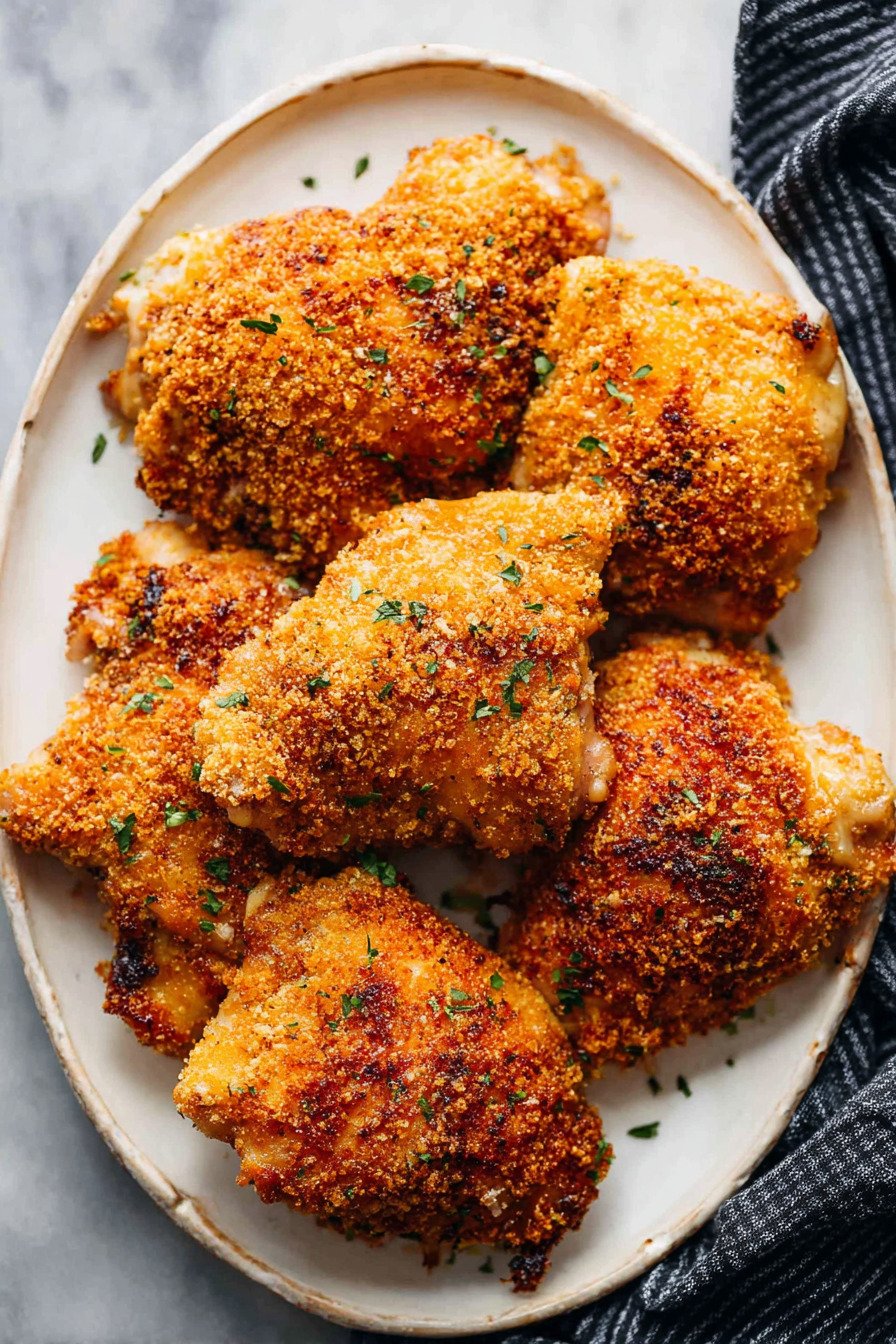 Crispy Baked Chicken Thighs Recipe with Golden Panko Coating-image