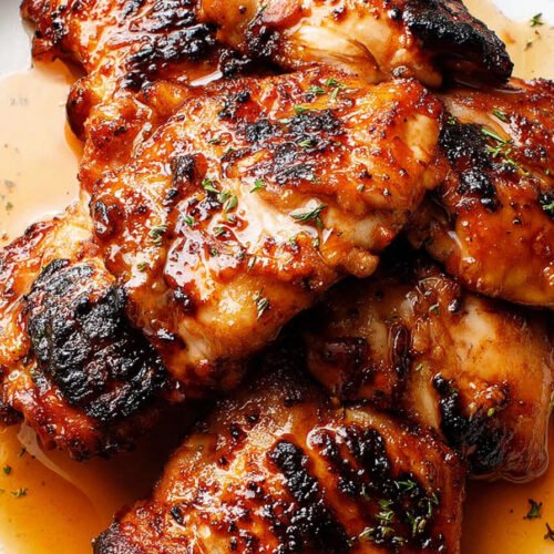 Blackstone Chicken Thighs with Garlic Butter Soy Glaze easy recipe