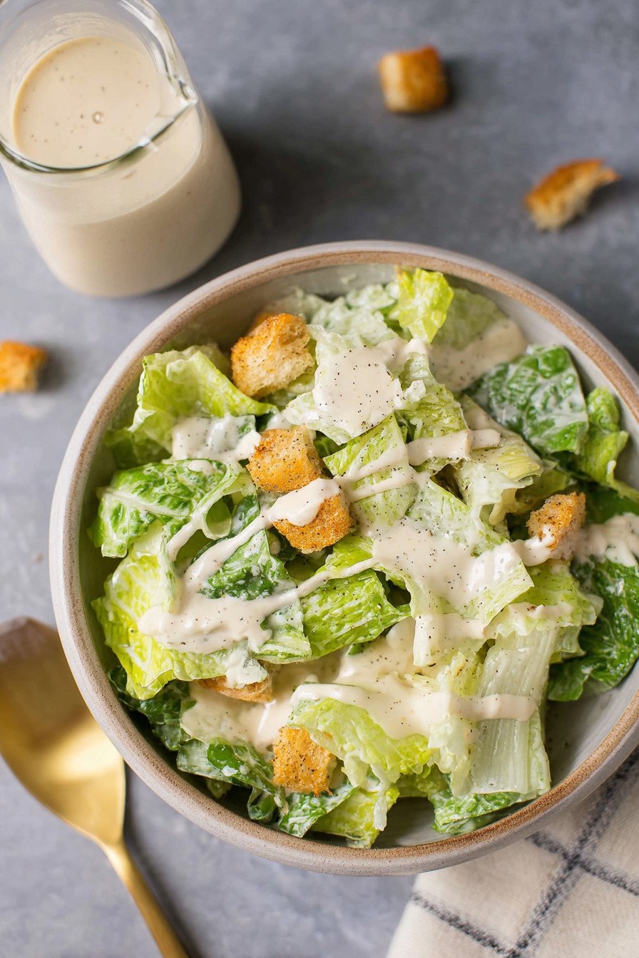 The Best Healthy Caesar Dressing for Healthy Caesar Salad-image