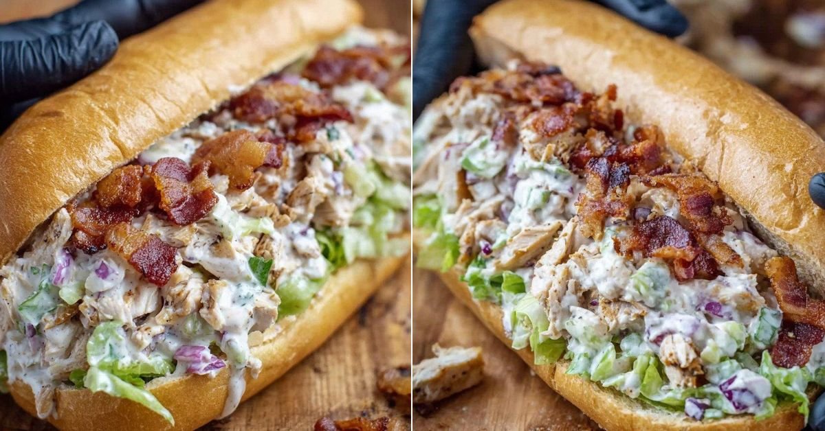 Chopped Chicken Bacon Ranch Sandwich with Crispy Bacon recipe photo