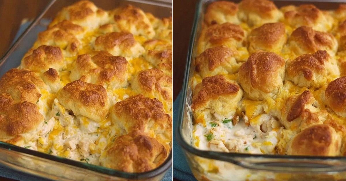Chicken Crescent Roll Casserole with Creamy Cheddar Filling recipe photo