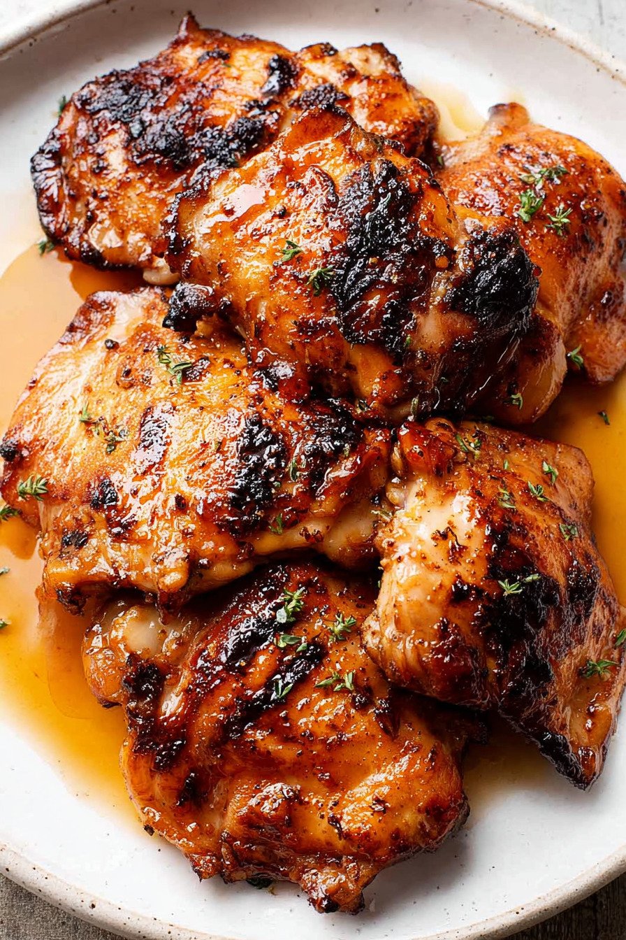 Blackstone Chicken Thighs with Garlic Butter Soy Glaze final result