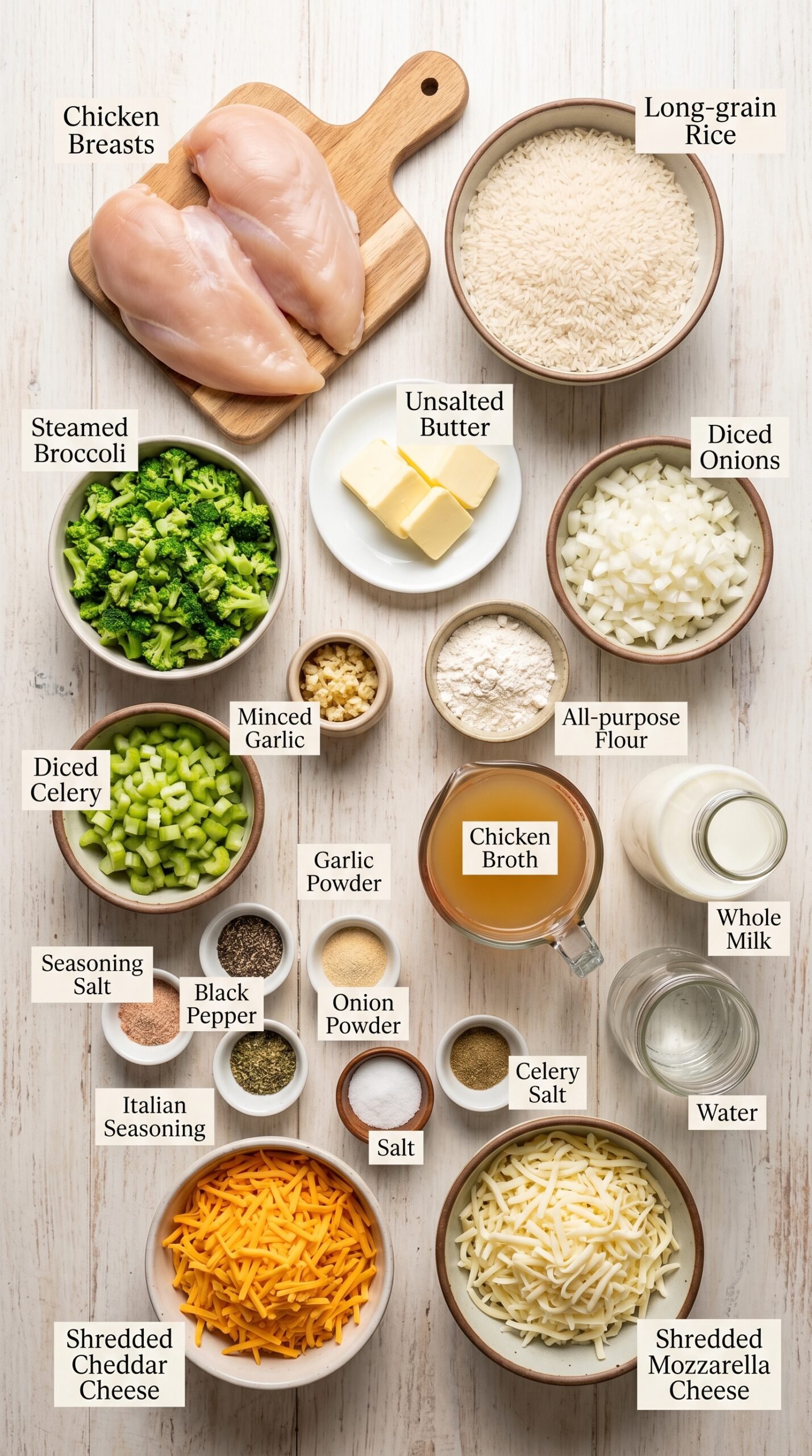 Cheesy Chicken Broccoli Rice Casserole – The Ultimate Comfort Dish recipe ingredients