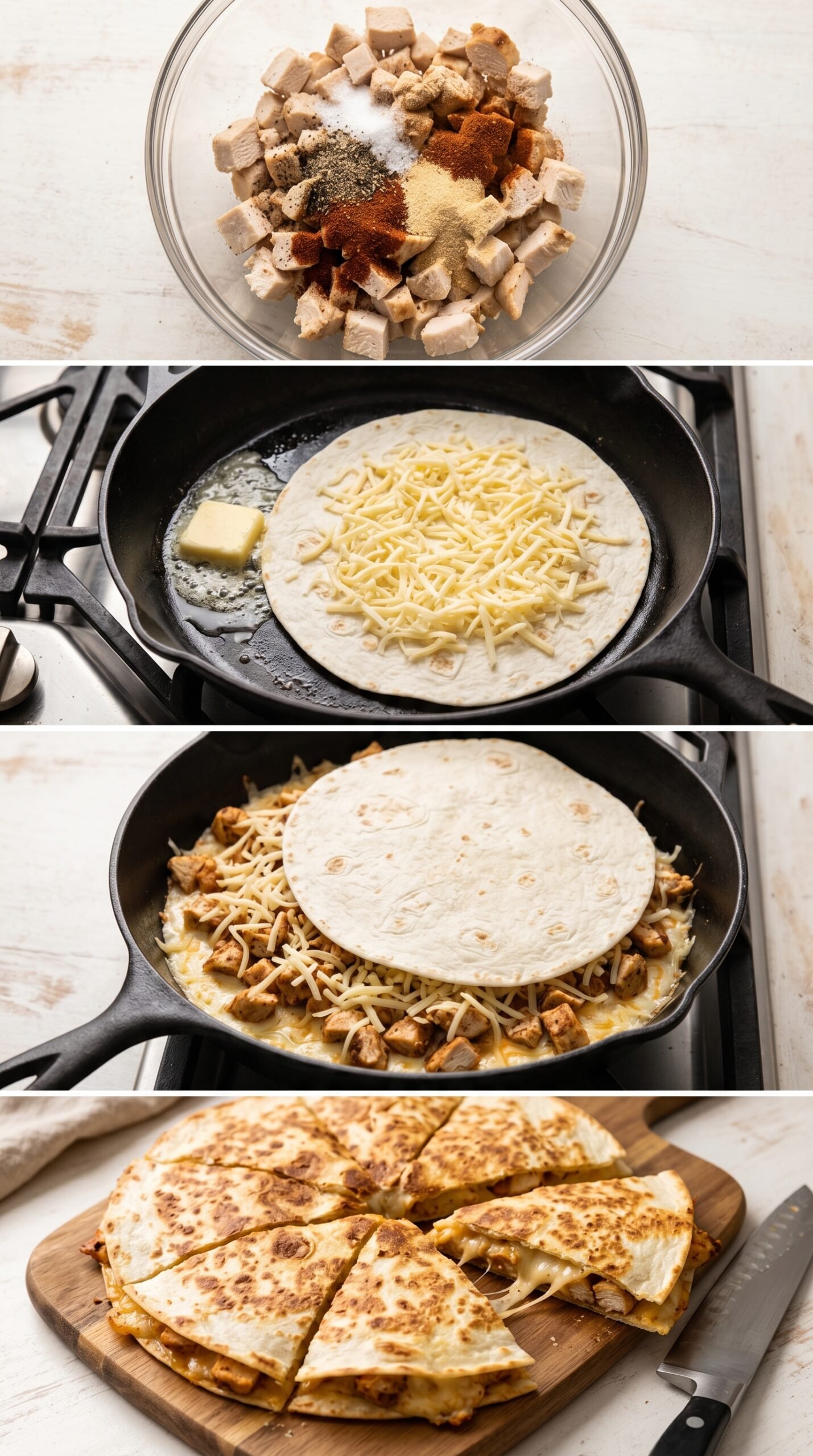 Chicken and Cheese Quesadilla That Never Stays on the Plate recipe instructions