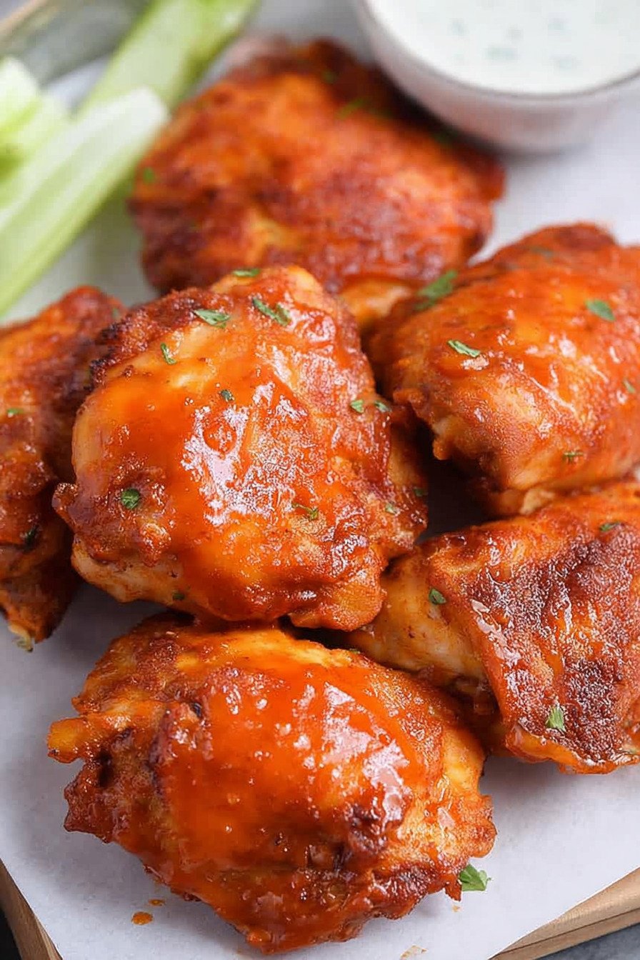 Buffalo Chicken Thighs – Oven or Air Fryer recipe tips