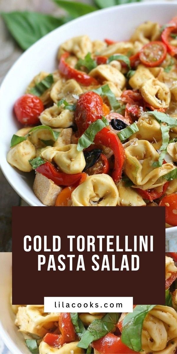 Yummy Roasted Red Pepper and Parmesan Tortellini Salad save this recipe