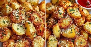 Viral Crispy Garlic Parmesan Crusted Potatoes recipe photo
