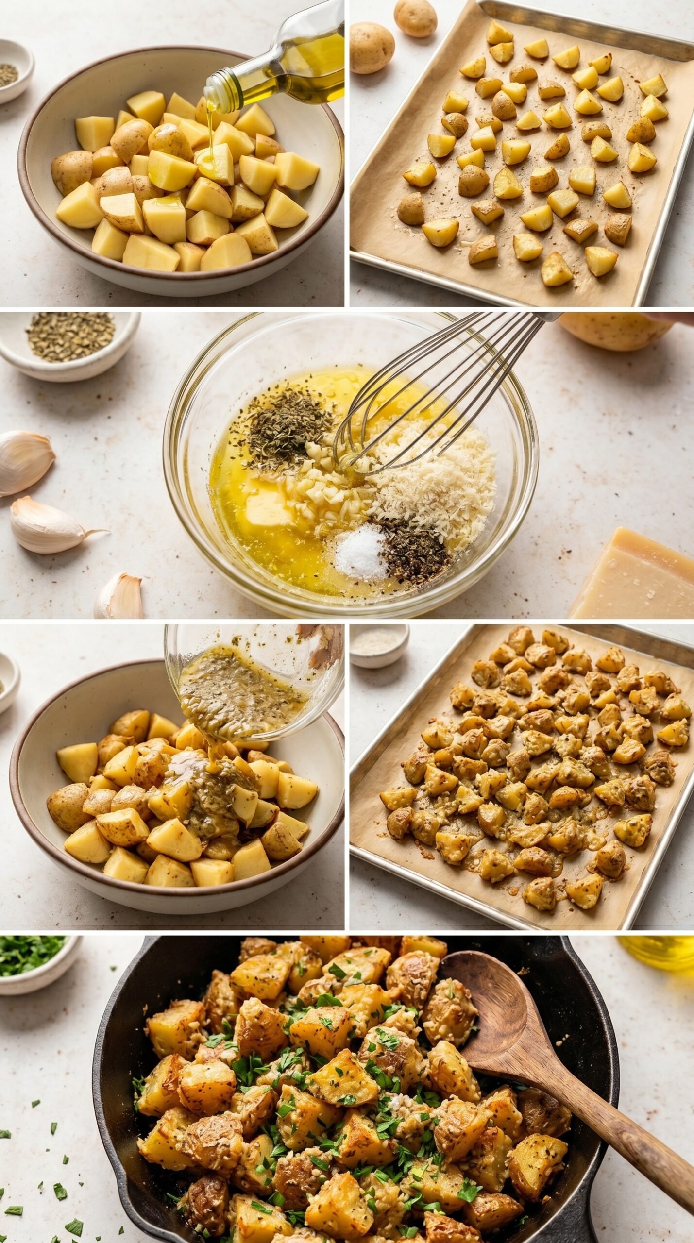 Viral Crispy Garlic Parmesan Crusted Potatoes recipe instructions