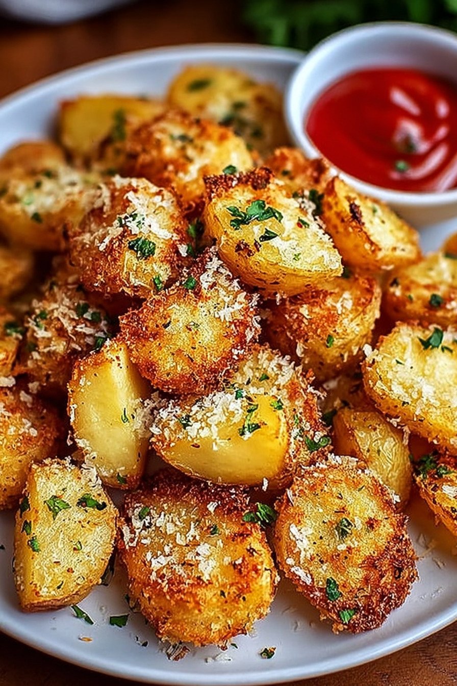 Viral Crispy Garlic Parmesan Crusted Potatoes recipe tips