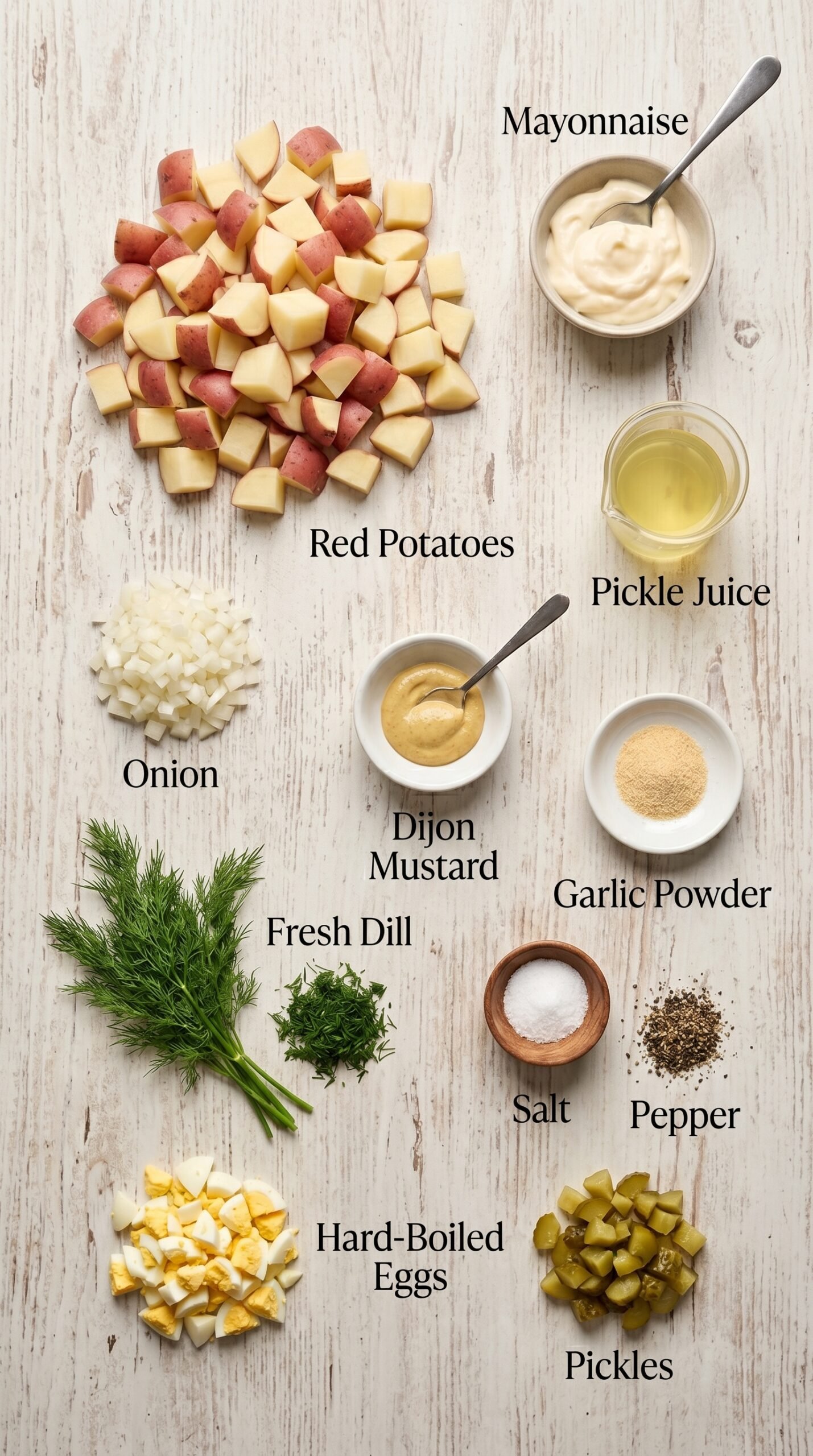 Dill Pickle Potato Salad recipe ingredients