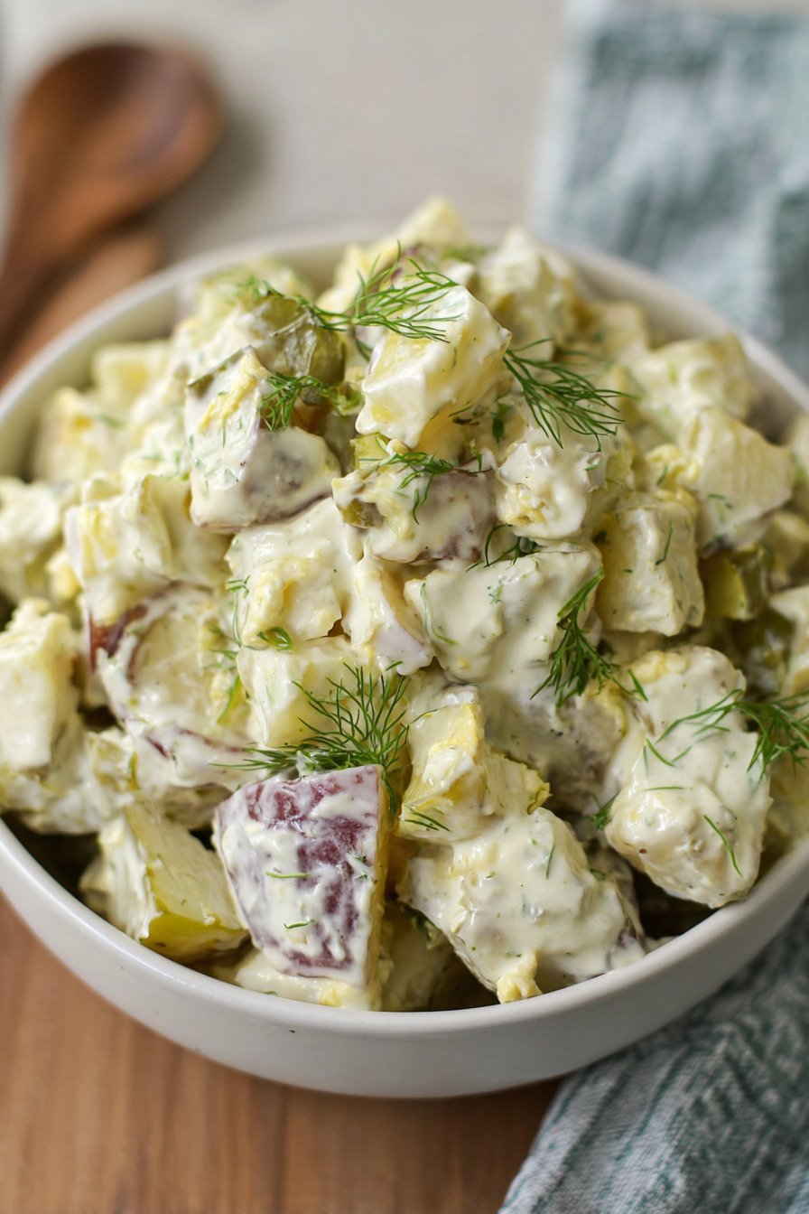 Dill Pickle Potato Salad final result
