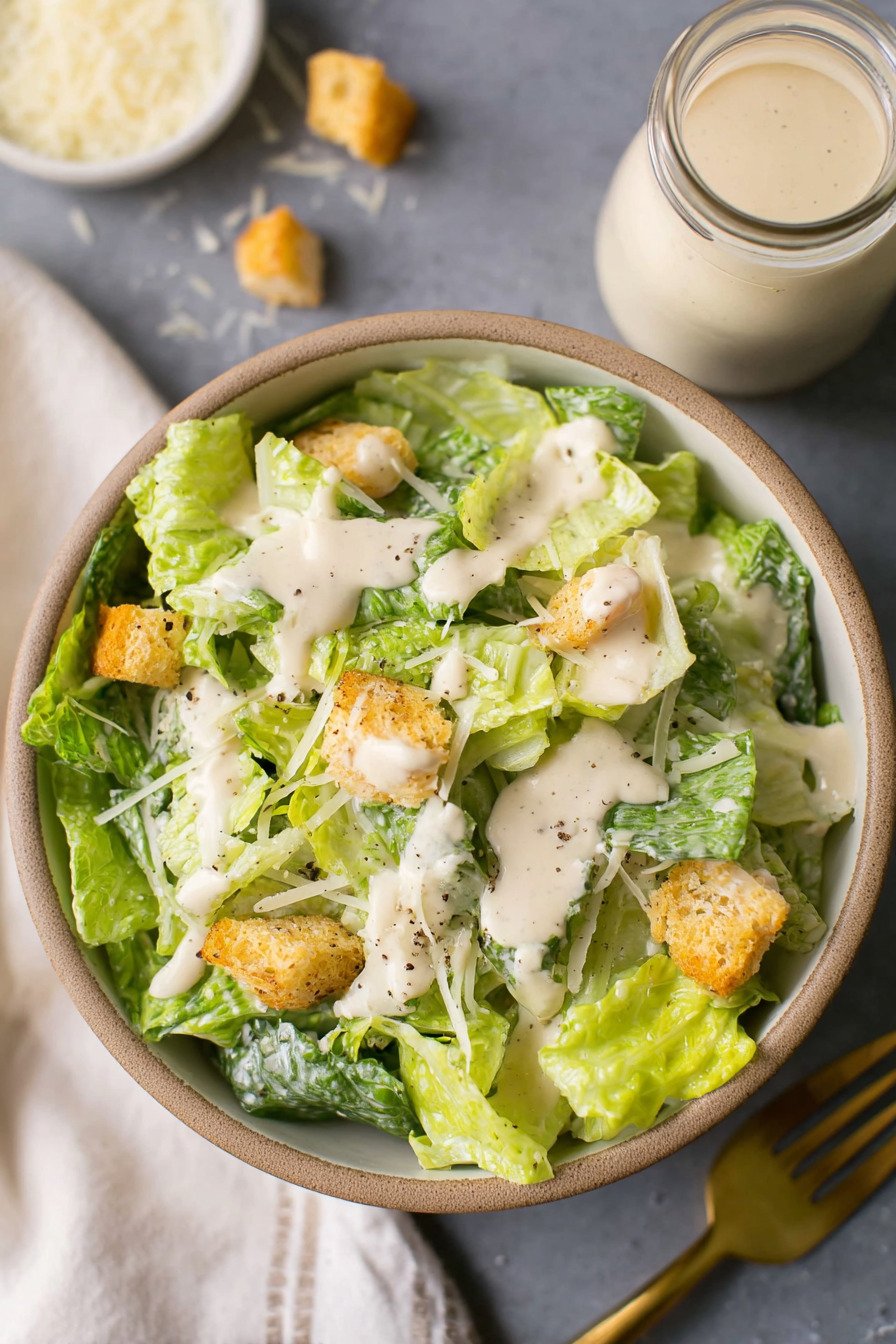 The Best Healthy Caesar Dressing for Healthy Caesar Salad final result