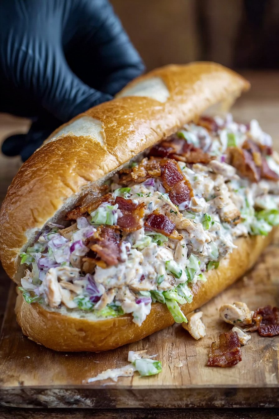Chopped Chicken Bacon Ranch Sandwich with Crispy Bacon extra recipe photo