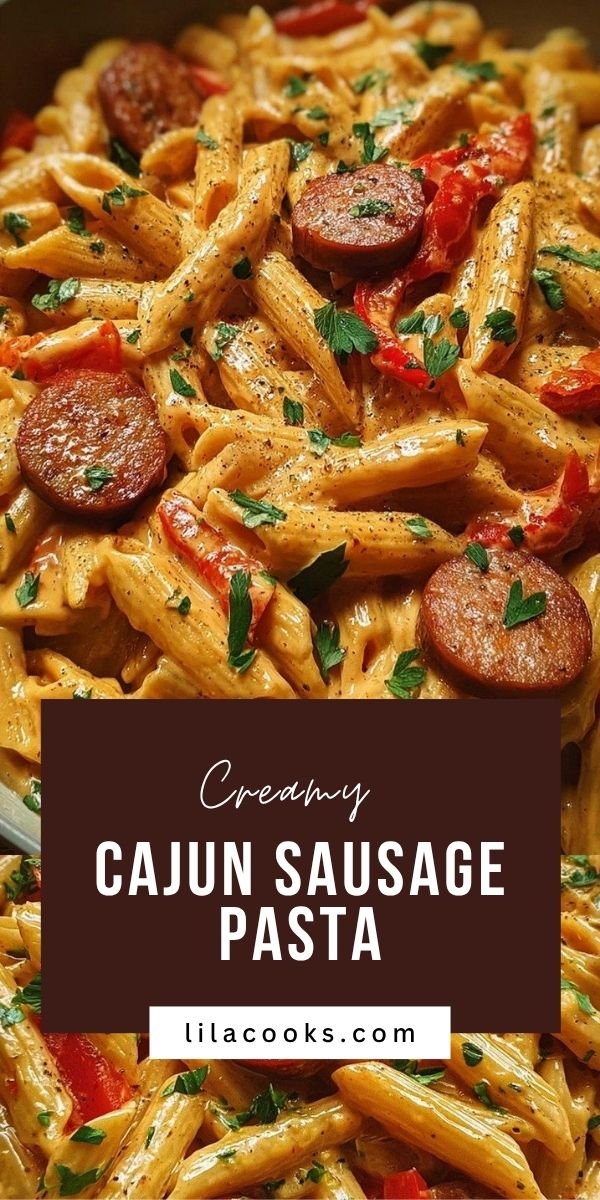 One-Pot Creamy Spicy Cajun Sausage Pasta: Irresistible Comfort save this recipe