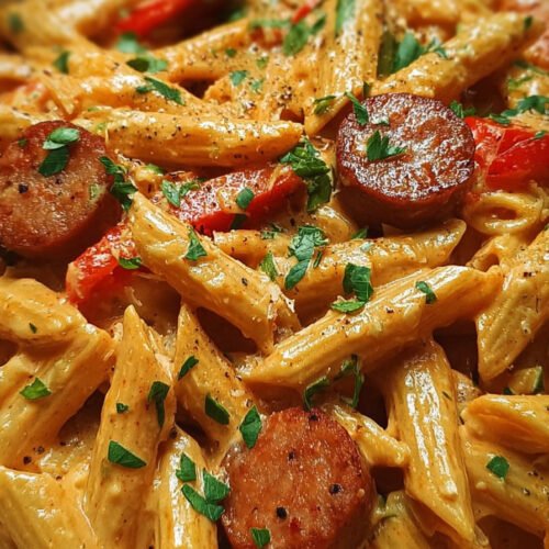 One-Pot Creamy Spicy Cajun Sausage Pasta: Irresistible Comfort extra recipe photo