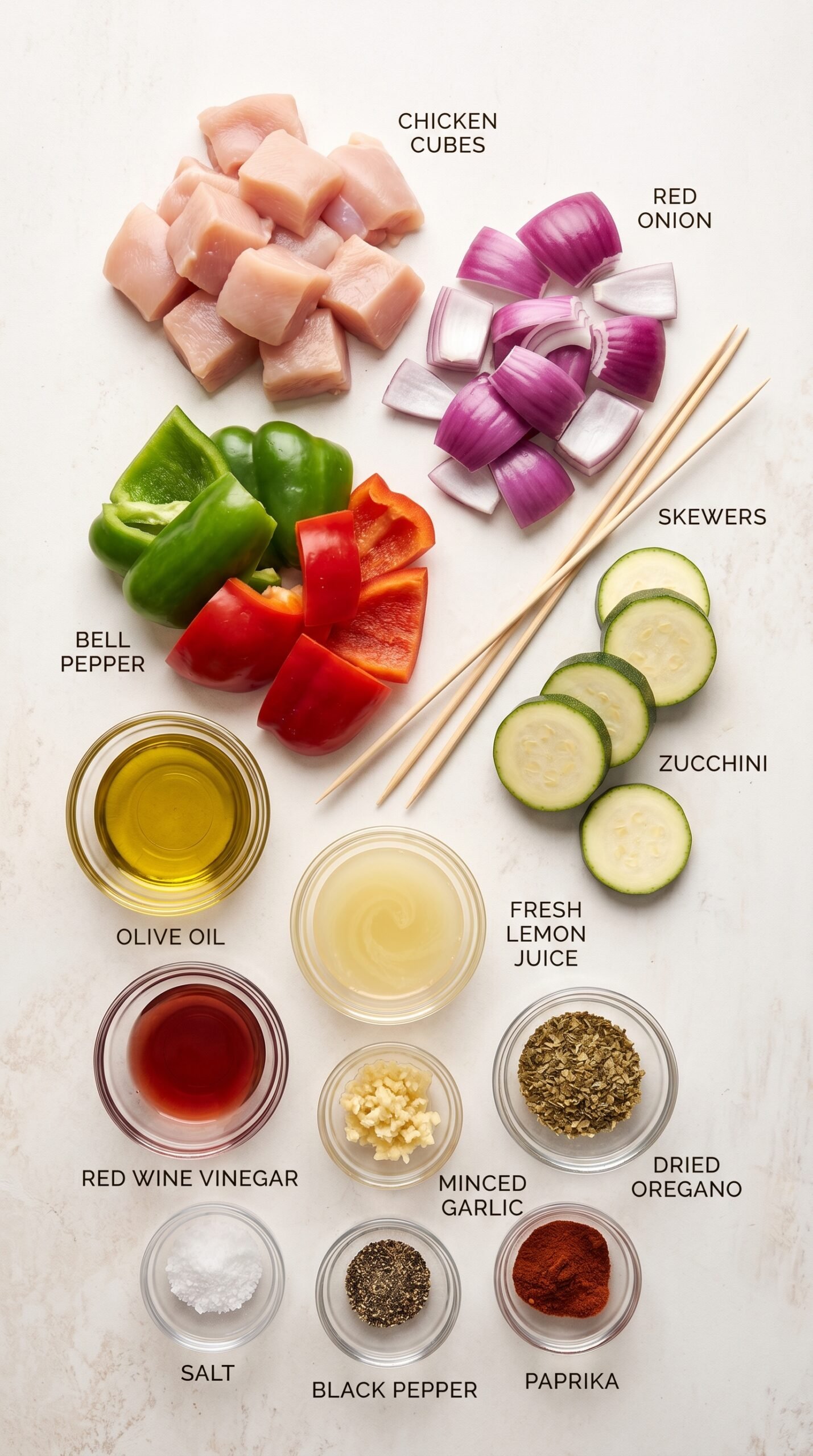 Easy Greek Marinated Chicken Kabobs recipe ingredients