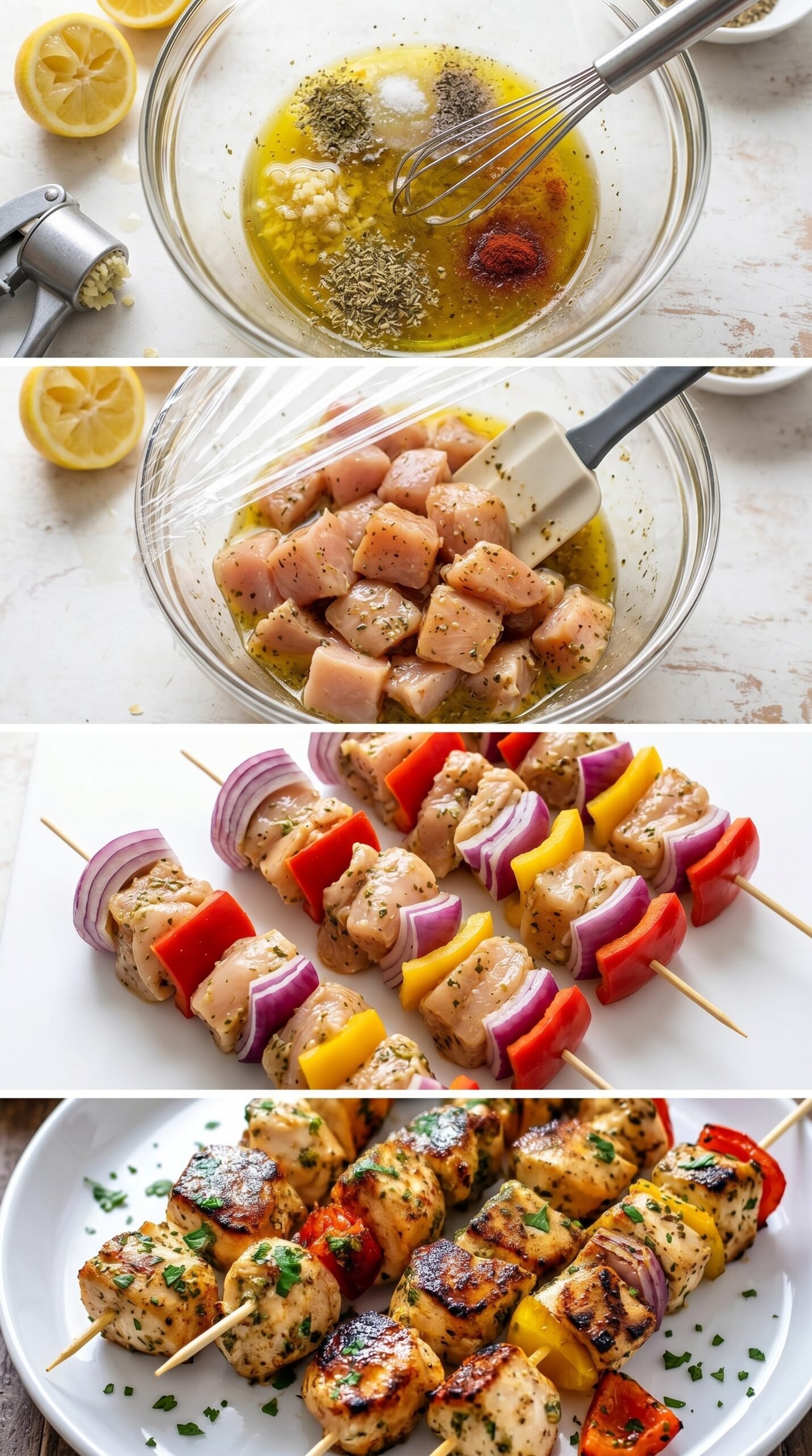 Easy Greek Marinated Chicken Kabobs recipe instructions