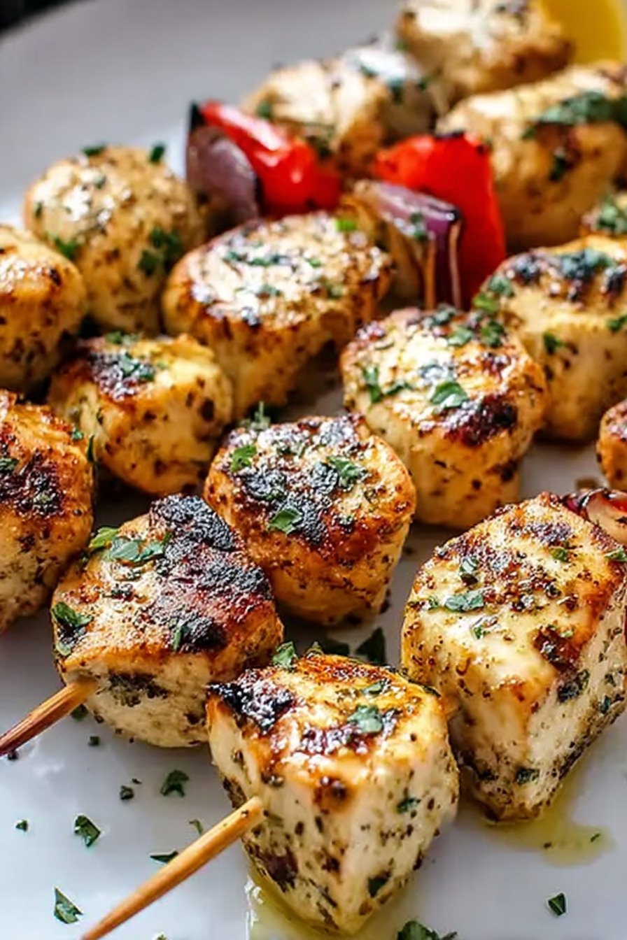 Easy Greek Marinated Chicken Kabobs final result