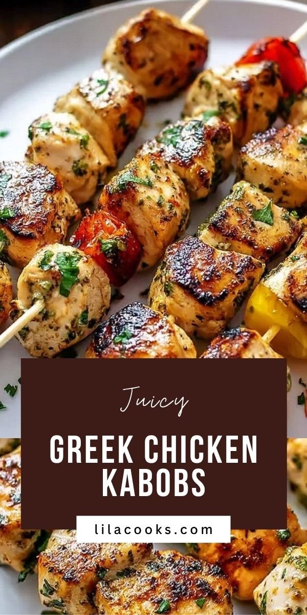 Easy Greek Marinated Chicken Kabobs save this recipe