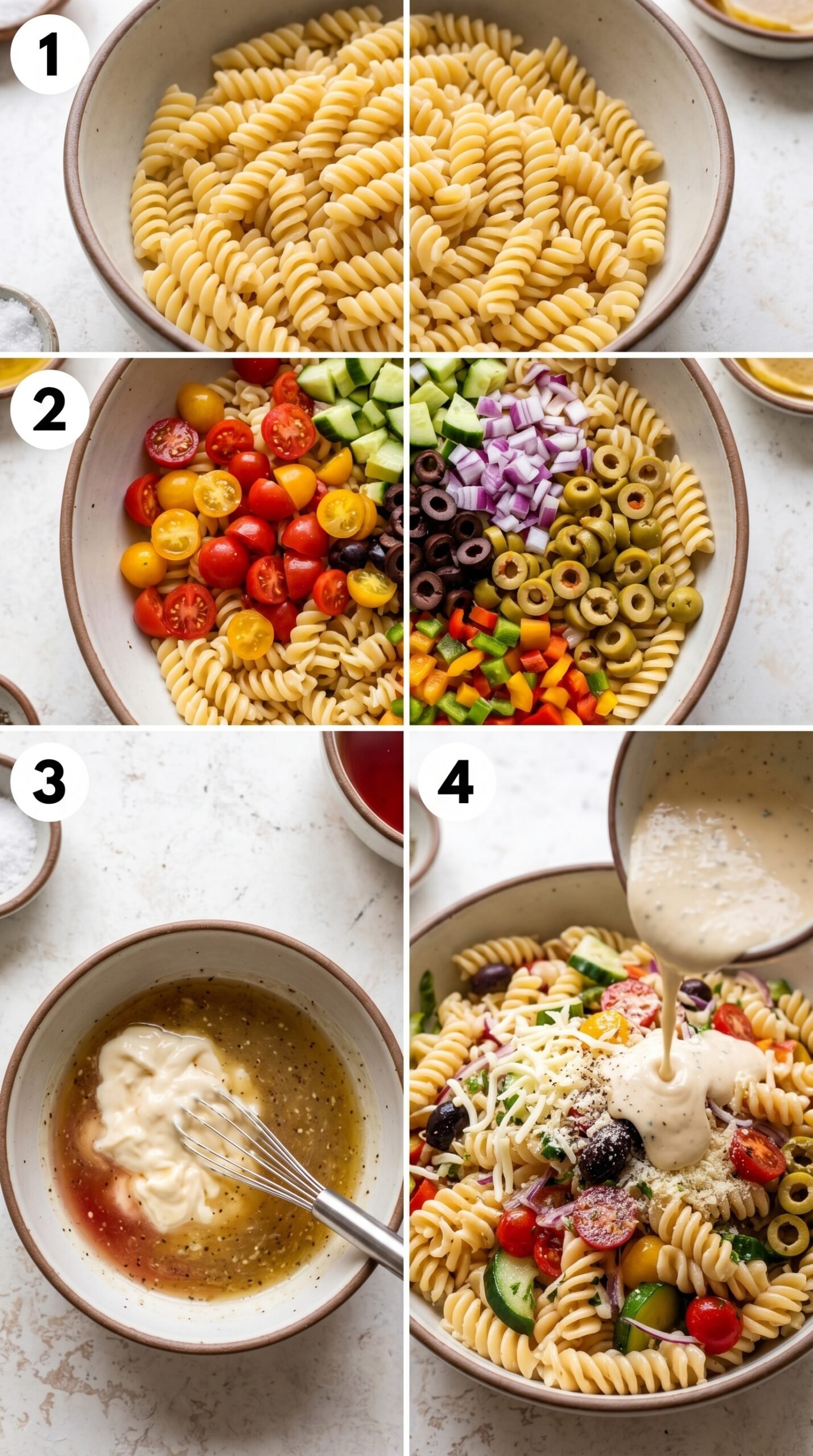 Olive Garden Pasta Salad With Creamy Italian Dressing recipe instructions