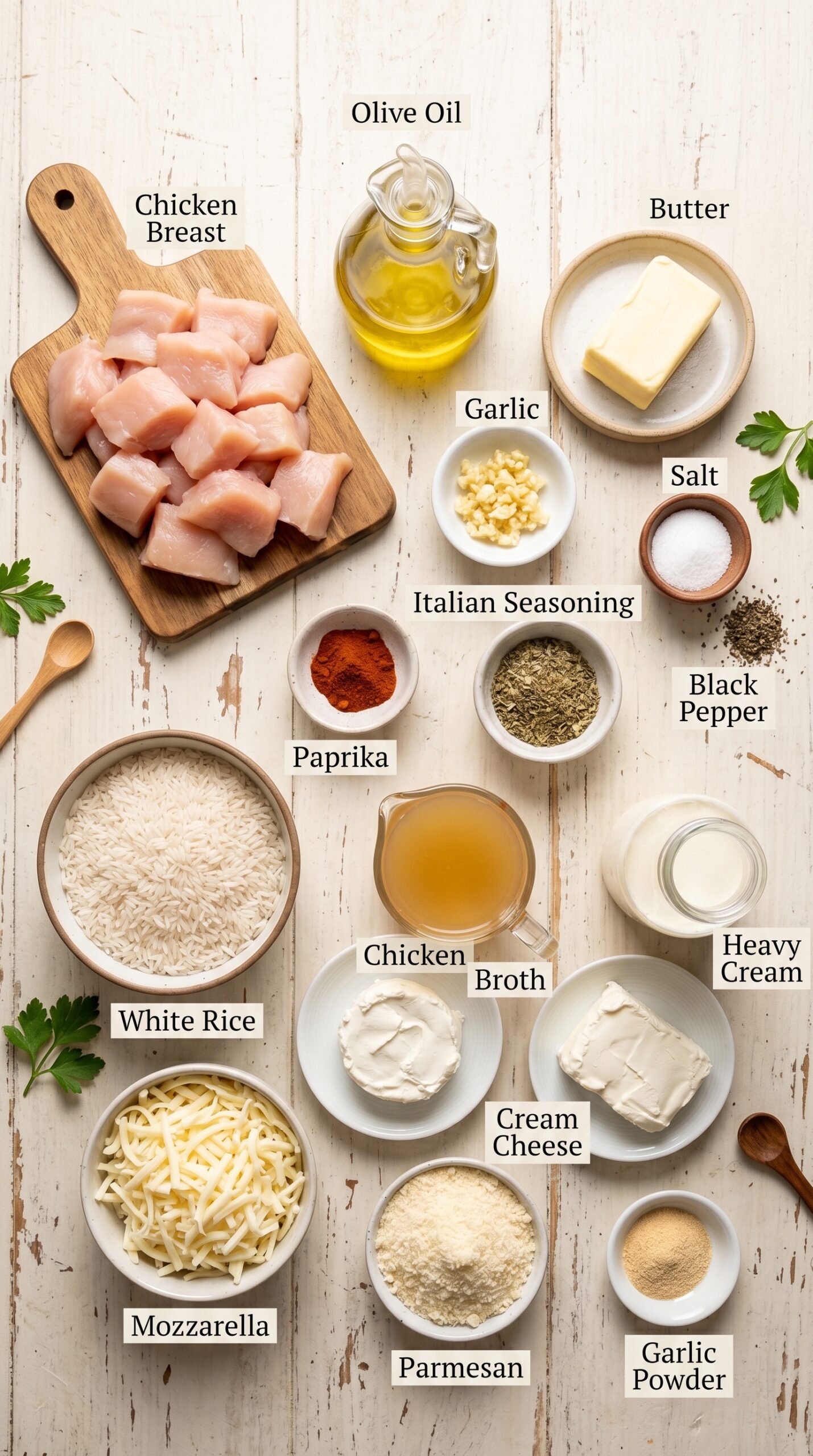 Creamy Garlic Butter Chicken with Cheesy Rice Everyone Will Crave recipe ingredients