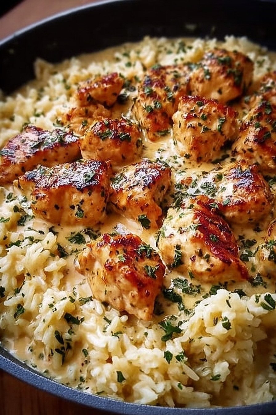 Creamy Garlic Butter Chicken with Cheesy Rice Everyone Will Crave extra recipe photo