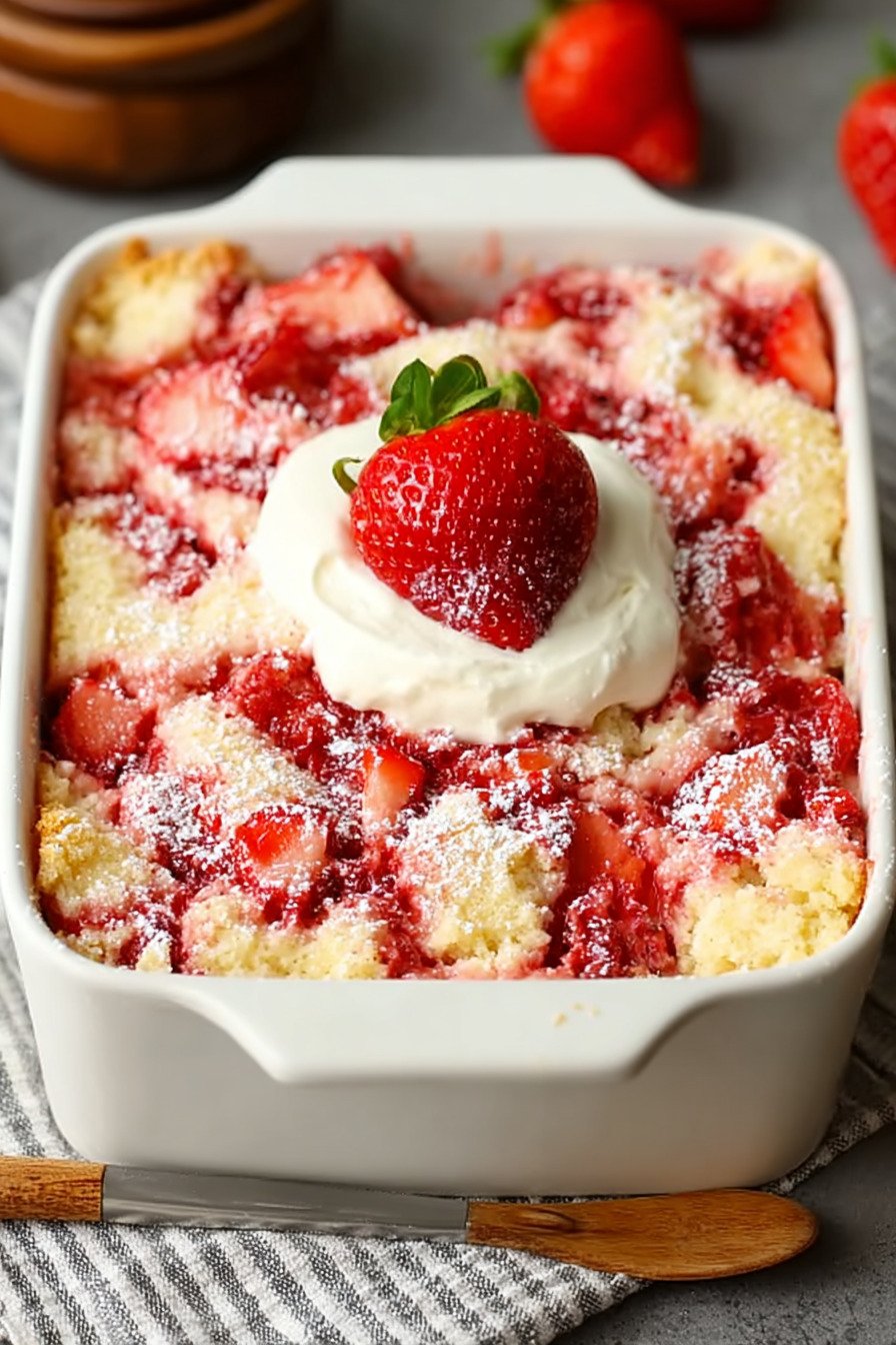 Strawberry Cheesecake Dump Cake Recipe final result