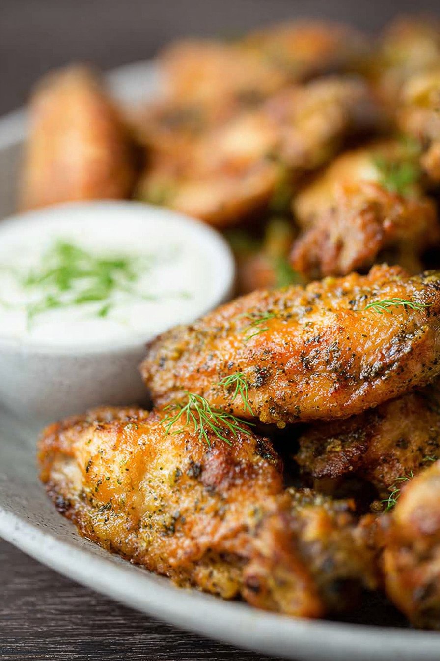 Dill Pickle Chicken Wings With Crispy Oven-Baked Skin final result