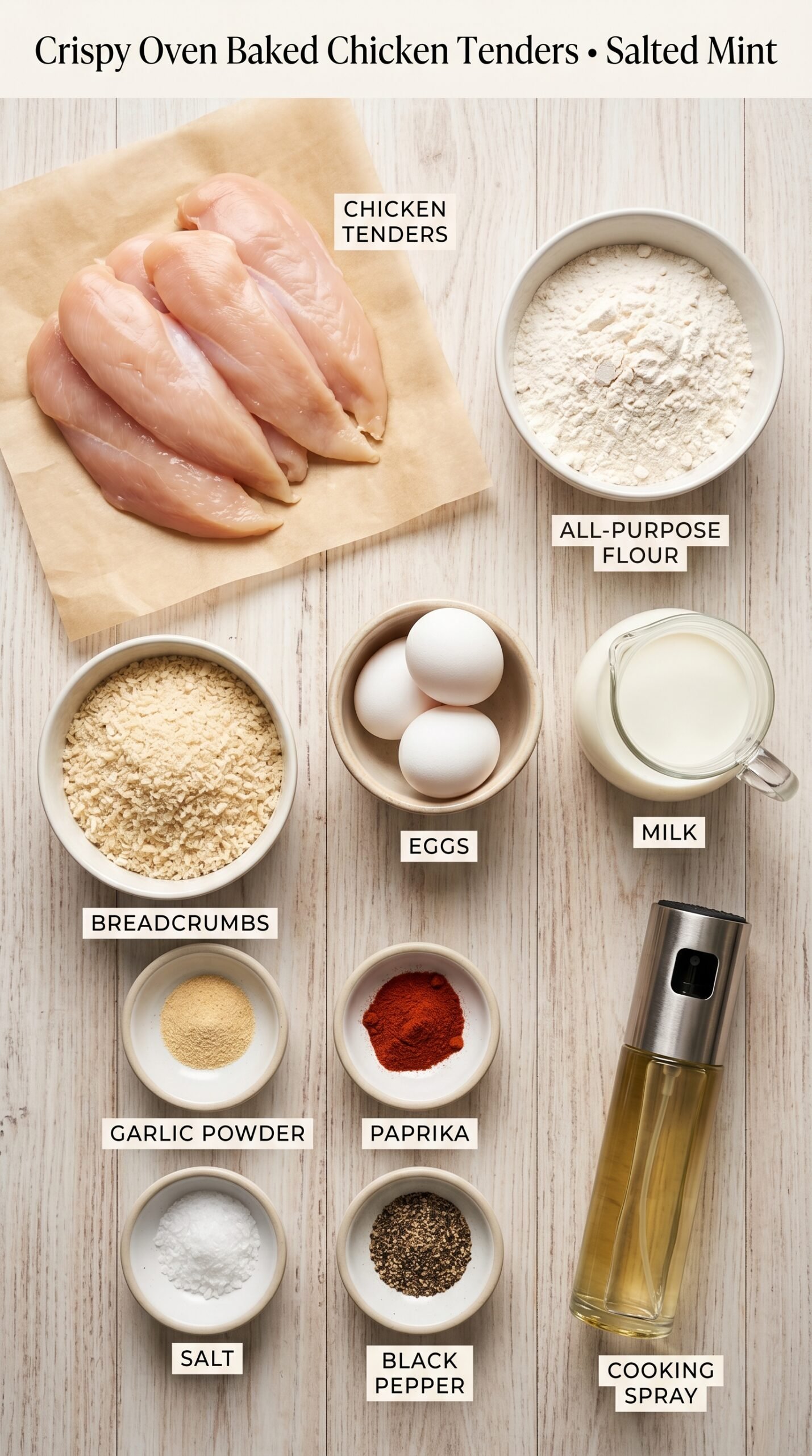 Crispy Oven Baked Chicken Tenders recipe ingredients