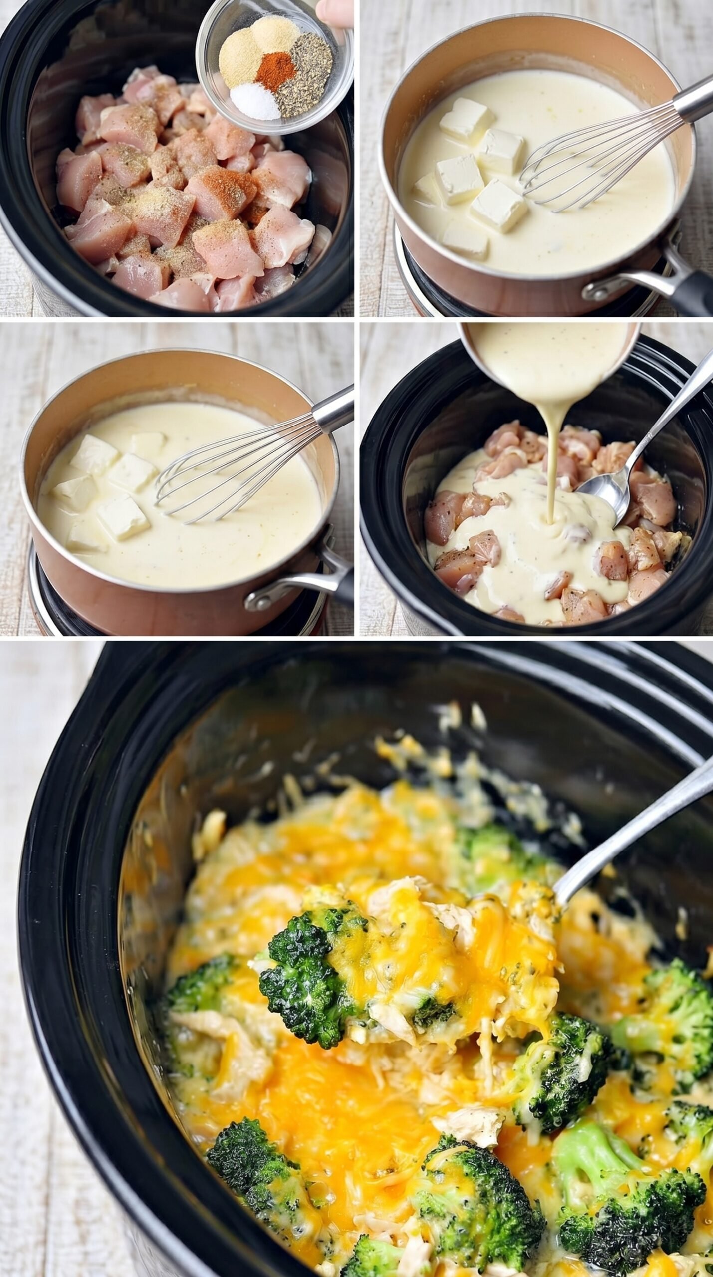 Keto Crockpot Chicken and Broccoli | Easy Cheesy Casserole recipe instructions