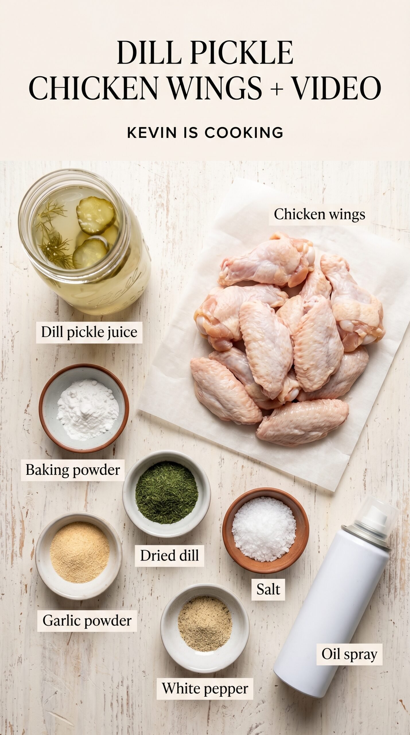 Dill Pickle Chicken Wings With Crispy Oven-Baked Skin recipe ingredients