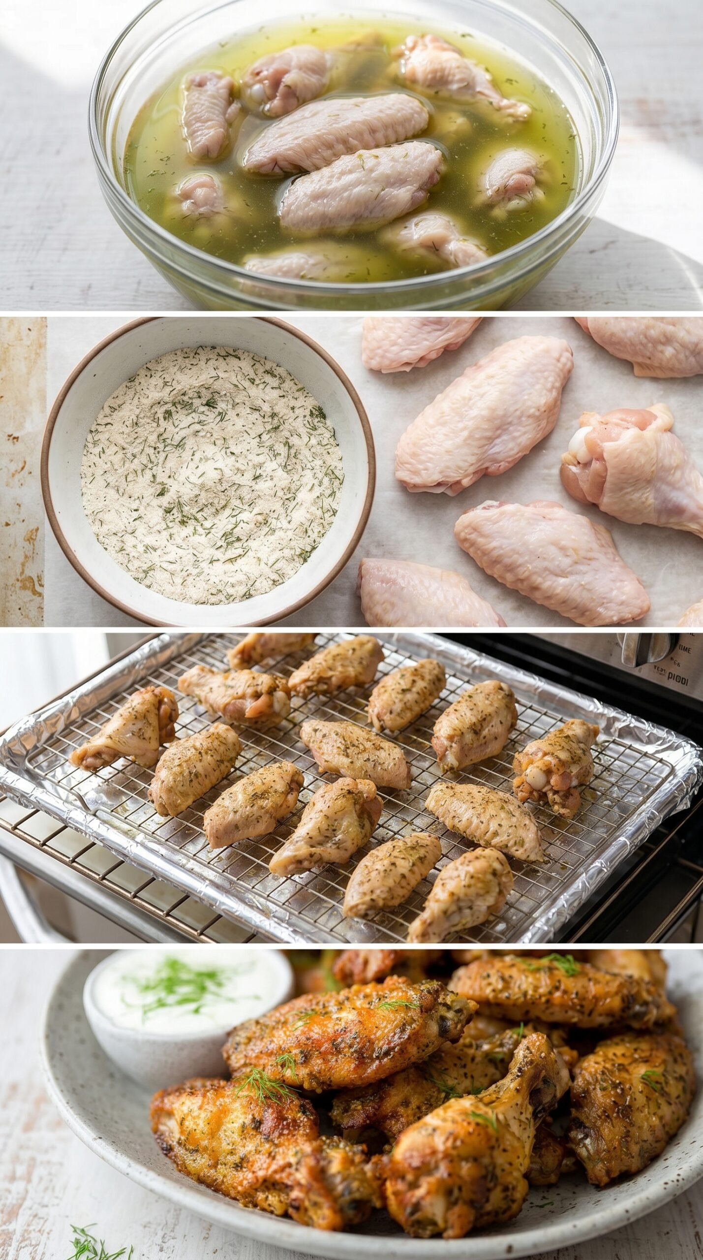 Dill Pickle Chicken Wings With Crispy Oven-Baked Skin recipe instructions