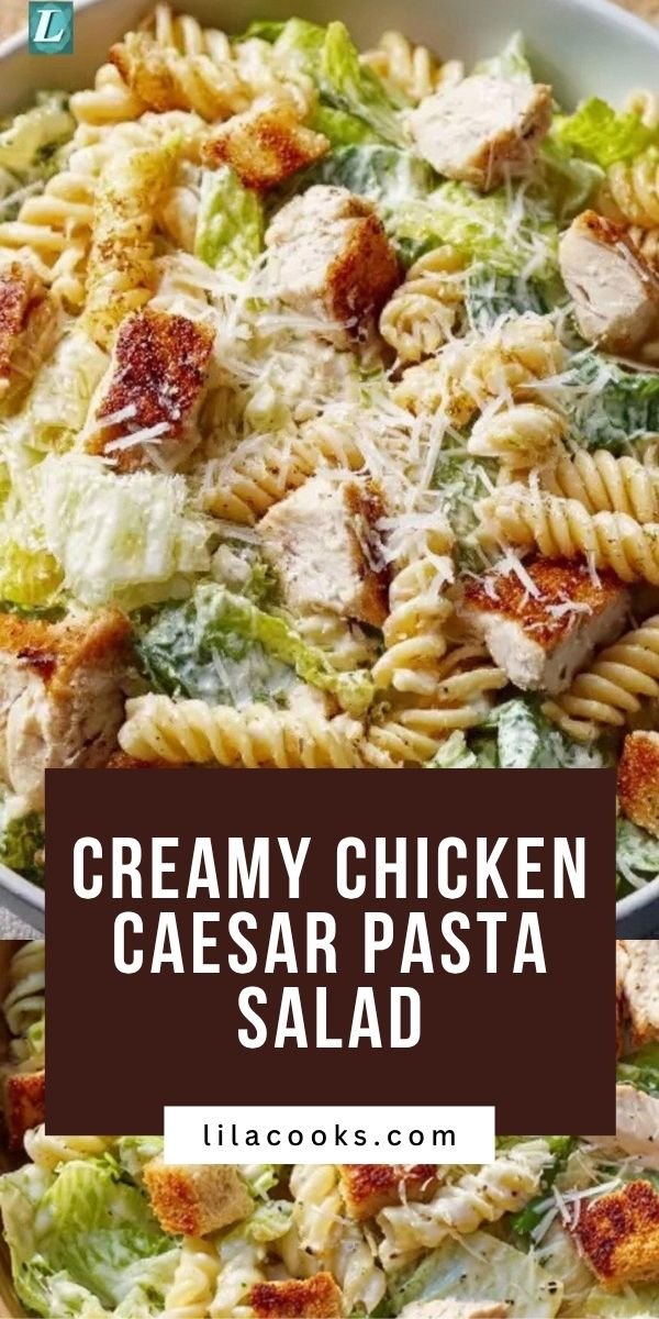 30-Minute Chicken Caesar Pasta Salad | Easy & Flavorful Recipe save this recipe