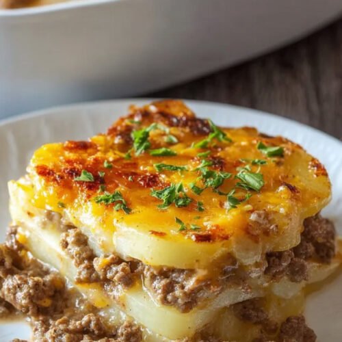 Cheesy Hamburger Potato Casserole extra recipe photo